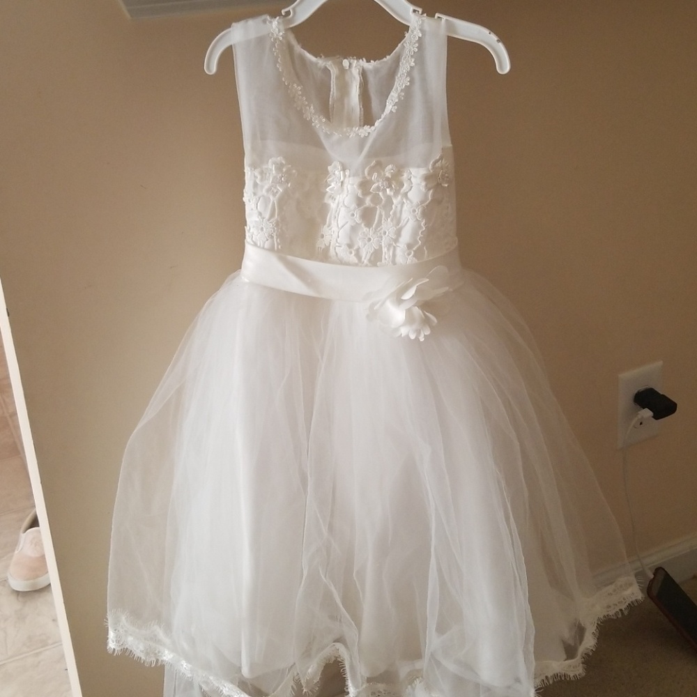 White high low flower girl dress!!